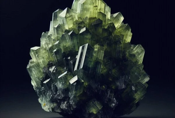 piedra peridoto , mineral peridoto , cristal peridoto, gema de peridoto verde brillante sobre fondo neutro, símbolo de renovación emocional, abundancia y bienestar interior