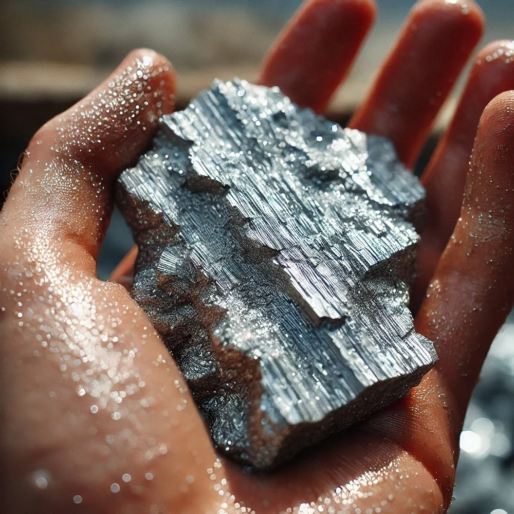 lámina de mica brillante sobre fondo neutro, piedra para la protección energética y claridad emocional